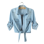 MELISSA™ – Elegant Denim Like 3/4 Sleve Top