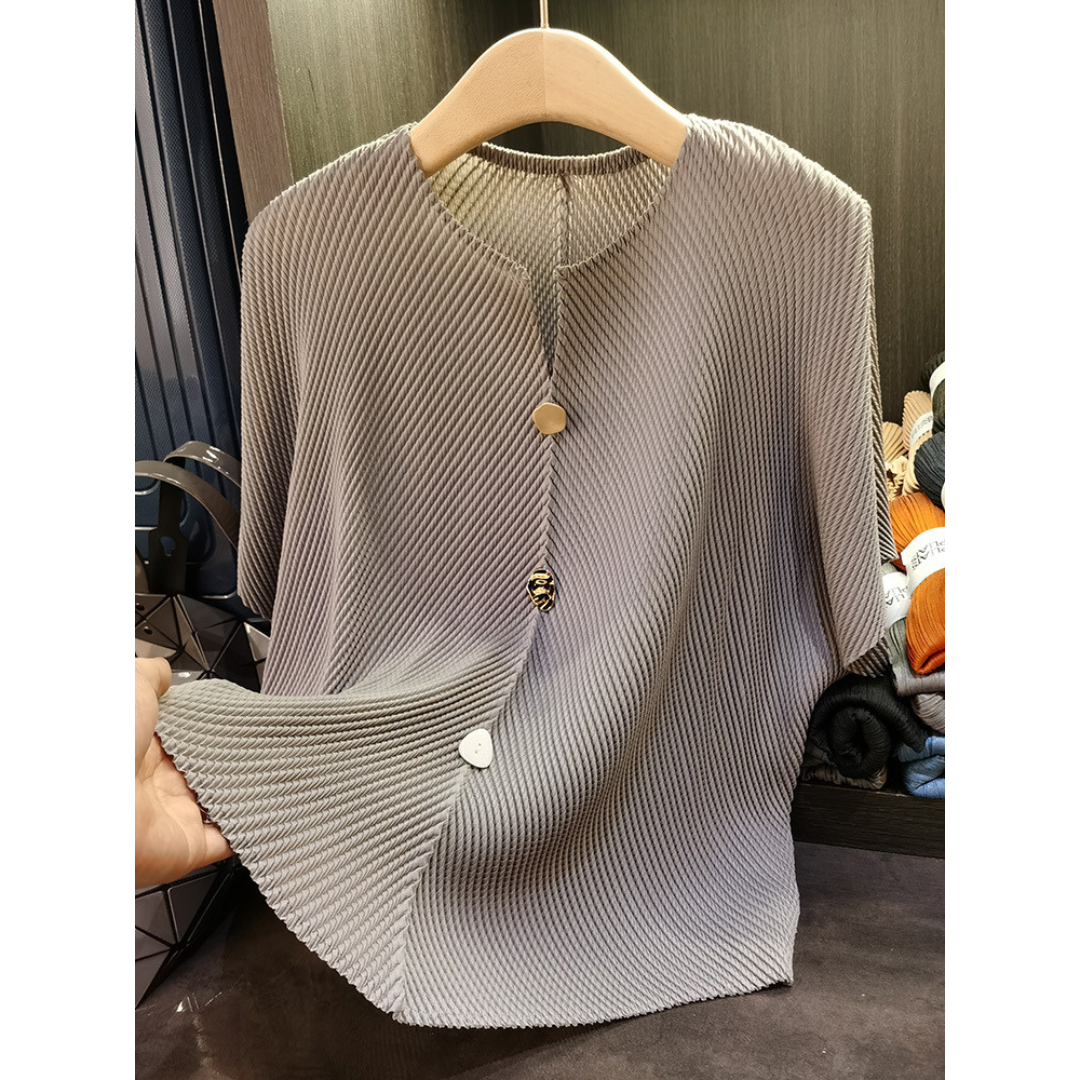 SAVARA™ – Lightweight Round Neck Cardigan Top