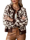EUDORA™ – Vintage Style Leopard Cardigan Sweater