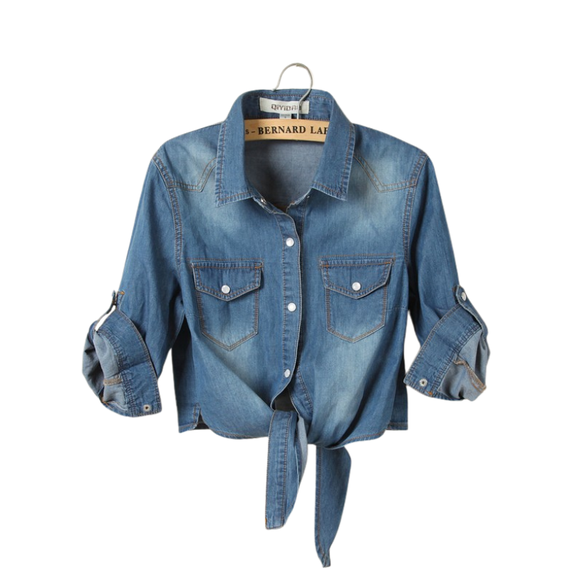 MELISSA™ – Elegant Denim Like 3/4 Sleve Top
