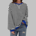 LUKA™ - Casual Long Sleeve Round Neck Striped Shirt
