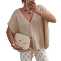 NADIA™ – Hollow Knit Short Sleeve Cardigan